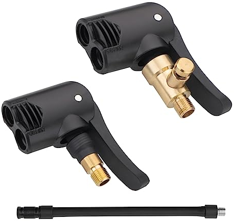 CGEAMDY Reifenfüller Schlauch, Messing Autoventil Adapter mit Amerikanische Französisches Standard-Reifenventil Hebelstecker Air Chuck, Gewindedüsen Ventil Adapter