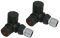 NRG Black Towel Rail Corner lockshield Radiator Valve One Pair