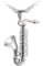 MICMIF 925 Sterling Silber Saxophon Halskette Damen Instrumente Anhänger Musik Silberkette 45cm Musikinstrumente Halsschmuck für Frauen Mädchen