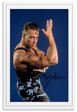 JEAN CLAUDE VAN DAMME SIGNED Poster Dekorative Malerei Leinwand Wandkunst Wohnzimmer Poster Schlafzimmer Malerei,Wandkunst Bilddruck Moderne Familienzimmer Dekor 08x12inch(20x30cm)