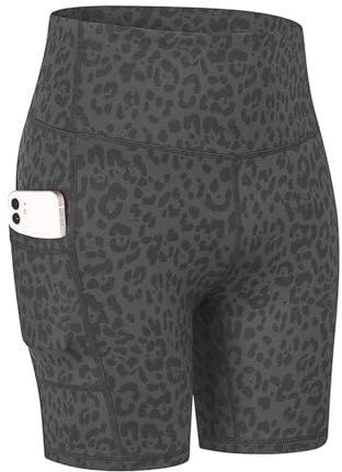 COTOP Radlerhose Damen Kurz, Tights Laufhose mit Tasche, High Waist Leggings Shorts Sommer, Blickdicht Elastisch Sporthose Kurze für Yoga/Fitness/Jogging/Radfahren/Biker