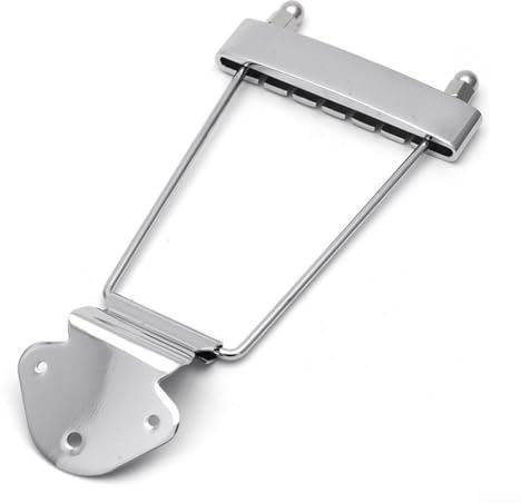 Saitenhalter mit 6 Saiten und 3 Schrauben für Jazz-Gitarre, Metall, Silber, Gold (Silber)