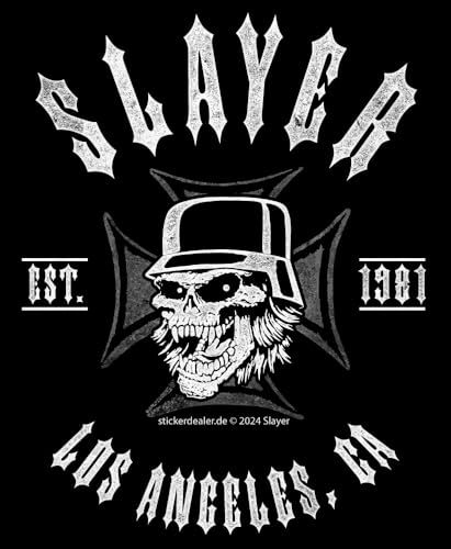 Slayer Aufkleber Est. 1981 Los Angeles CA Sticker Bands Trash-Metal ca.12x9 cm