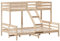 vidaXL Etagenbett, Hochbett mit Leitplanken, Stockbett für Schlafzimmer, Bett Holzbett Einzelbett, 90x200/140x200cm Massivholz Kiefer