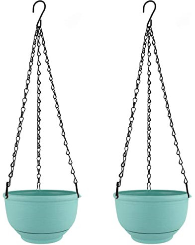 Plastic Hanging Planter Self Watering Garden Plant Hanger Flower Pots Holder Container with Chain 2PCS Chlorophytum Basin