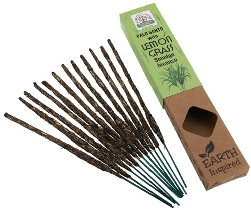 GURU SHOP Natürliche Handgerollte Namaste India Räucherstäbchen - Palo Santo Lemongrass, 23x4x2 cm