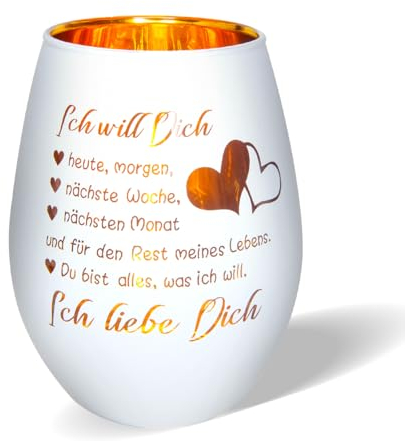 Belillpipi Valentinstagsgeschenk für Sie, Valentinstag Gesschenke für Freundin, Windlicht mit Gravur Ich Liebe Dich Geschenke für Ehefrau, Teelichthalter Jahrestag Geburtstagsgeschenk für Frauen