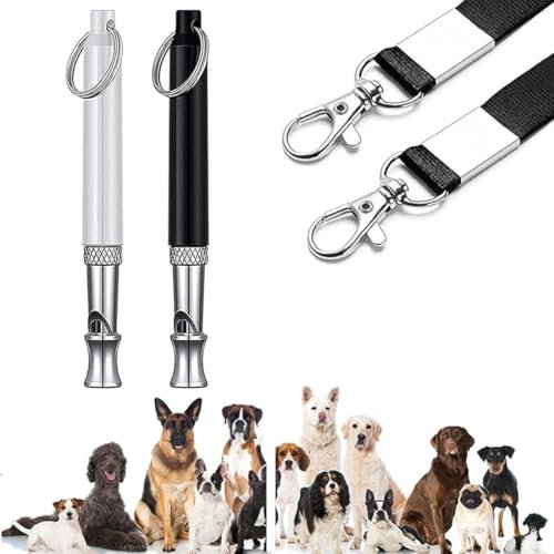 Hundepfeife,Hundepfeife Hochfrequenz Lautlos,2 Pack Hundepfeife Gegen Bellen,Wird FüR Den RüCkruf Verwendet Hundepfeife Gegen Bellen, Verstellbare Hundepfeife Gegen Bellen Mit UmhäNgeband, Mit Lanyard
