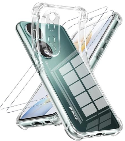 Vauki Cover per Honor 90, con 2 Pezzi Pellicola in Vetro Temperato, Custodia Flessibile in Silicone Trasparente Antiurto Protettiva Case per Honor 90 6.7 pollici