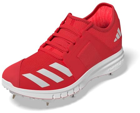 adidas Herren Howzat Spike Cricket-Schuhe, Lucid Red/Zero Metalic/Lucid Red, 42 EU