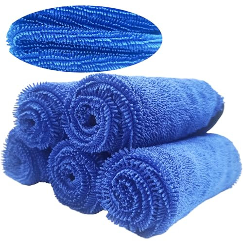 UPYOLUSCC, 5 Stück Bath Trockentuch, Wipes Tücher original, Fast Dry 30 * 30cm, Duschkabinen Tuch zum Wasser Abziehen in Dusche und Bad, Haushalt Trockentuch Saugstarkes (Dunkelblau)