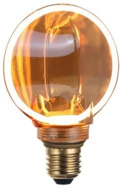 ENOVALITE LED Filament Leuchmittel CIRCLE Amber - E27 4W 200lm 1800K Warmweiß dimmbar - Vintage Design Ambiente Deko Glühbirne Lampe