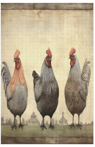 1000 Teile Puzzle Für Jungen Und Mädchen, Standard-Puzzles, Huhn -Puzzles, Familienspiele, 78×53cm