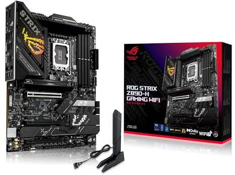 ASUS ROG Strix Z890-H Gaming WiFi Z890 LGA 1851 ATX, Intel® Core™ Ultra Series 2, Avanzata AI PC-Ready, 16+2+1+2 stadi, DDR5, LAN da 5 GB, WiFi 7, 4X M.2, PCIe 5.0, USB Type-C®, AI OC