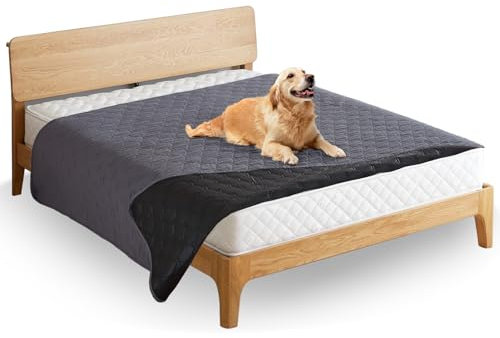 HouYa-Tec wasserdichte Hundedecke/katzendecke,Robuste Hundematte als Schutz fürs Sofa und Betten,große rutschfeste Hundedecke für Hunde & Katzen geeignet (dunkelgrau, S)