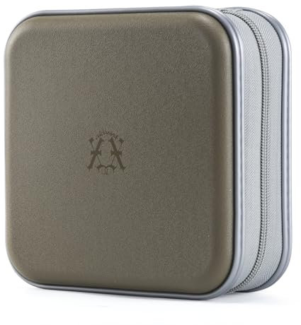 alavisxf xx Custodia per CD, 48 capacità, in plastica rigida, portatile, da viaggio, con cerniera, custodia protettiva per CD, custodia a portafoglio per auto (verde oliva, capacità 48)