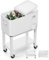 Bonnlo 57L Servierwagen mit Rollen, Beistellwagen, Patio-Kühlwagen, Kühlbox, Getränkekühler mit Flaschenöffner, Praktisch für Outdoor-Partys und BBQs, 35,5 X 66 X 81 cm, Weiß