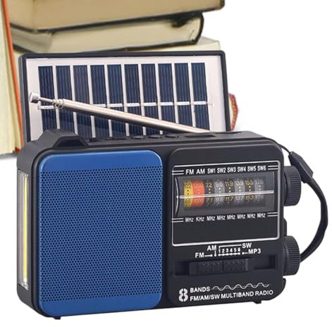 Radio a Pilas Portátil Am/FM, Radio Am/FM Portátil, Reproductor Clásico Vintage con Pronóstico del Tiempo Actual para Exteriores, Personas Mayores, Oficinas y Camping