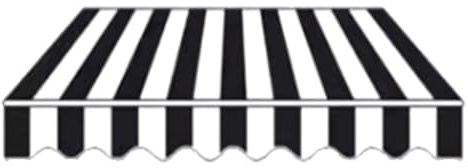 Ausziehbarer Stoff für Markisen, manuelles Terrassenüberdachung, Ersatz, 400 x 300 cm, 300 x 250 cm, 500 x 300 cm, Schwarz, ideal für Balkone und Außenbereiche