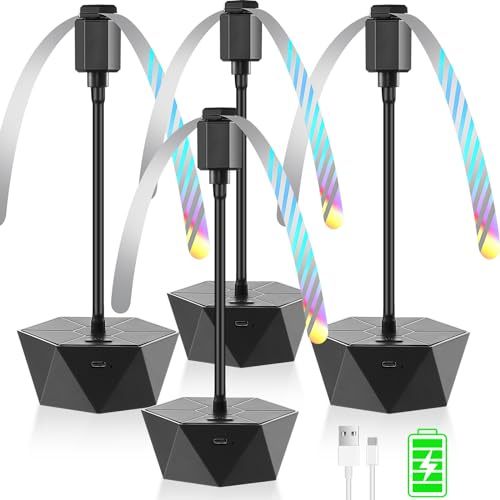 chemotex Ventiladores de mosca para mesas recargables, giratorio de mesa para mantener las moscas lejos de los alimentos, ventilador repelente de moscas portátil con cuchillas de parada suave para