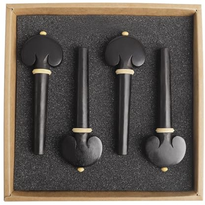 DGLDCSHUAI 4 pièces Chevilles d'accordage de Violoncelle réglage Fin Lisse Cordes d'orchestre en Bois d'ébène Accessoires pièces