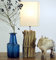 GURU SHOP Tischlampe/Tischleuchte, in Bali Handgemachtes Unikat aus Naturmaterial, Treibholz, Baumwolle - Modell Kuma, 50x17x17 cm