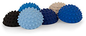 AFH Webshop 6 x Therapie Balance Igel Mini sehr fest in Trendigen Blautönen | Durchmesser: 9 cm | Gymnastik Igel | Igelball | Kleiner Balance Igel, Ideal für Kinder (6