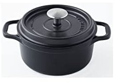 Invicta - puv402261 - Cocotte ronde en fonte émaillée 26cm noir mat