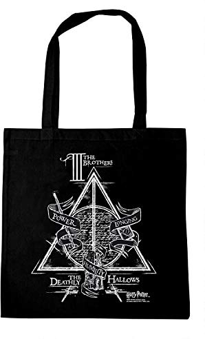Logoshirt® Harry Potter I Die drei Brüder I Baumwolltasche I schwarz I Lizenziertes Originaldesign