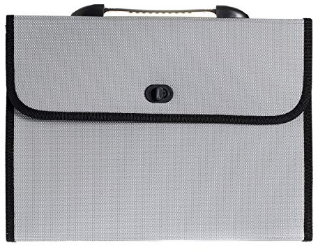 A4 Cartelle Porta documenti espandibili con maniglia telescopica, PP Archivio Divisore Documenti Fisarmonica, espansione portadocumenti Scatola ufficio Scuola, Impermeabile, grigio TKD8001 grey