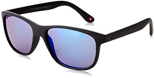 Sunoptic Unisex-Erwachsene Montana Sonnenbrille, Schwarz (Black/Revo Blue), 55