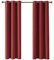 Deconovo Verdunkelungsvorhänge, wärmedämmend, kältebeständig, Vorhänge für Mädchen, modernes Design mit Ösen, 107 x 214 cm (Breite x Höhe), Rot, 2 Stück