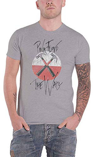 Pink Floyd T Shirt The Wall Faded Hammers Logo Official Mens Grey L