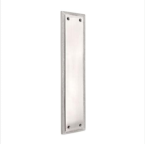Placa de empuje para puerta de latón fundido sólido de 5 mm, 285 x 67 mm (cromo pulido)