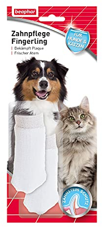 BEAPHAR - Zahnpflege Fingerling Für Hunde Und Katzen - Gründliche Zahnreinigung - Bekämpft Plaque - Gepflegtes Gebiss - 2 Stück