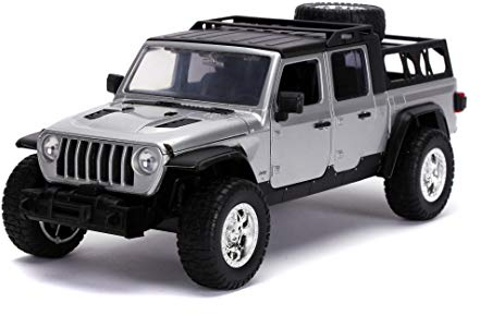 Jada Toys 253203055 Fast & Furious 2020 Jeep Gladiator F9, Auto, Tuning-Modell im Maßstab 1:24, zu öffnende Türen, Motorhaube und Kofferraum, Freilauf, grau