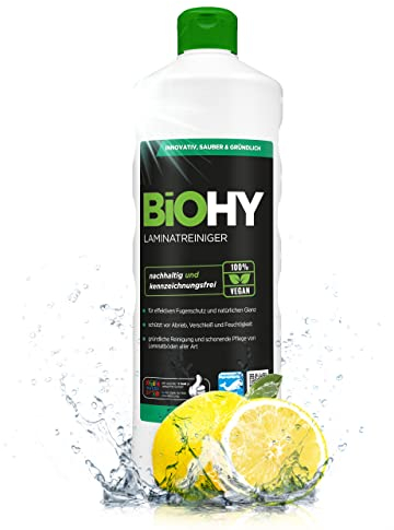 BiOHY Laminatreiniger (1l Flasche) | 2 in 1 Laminatpflege & Reinigungsmittel | reinigt gründlich, schonend & reduziert Wiederverschmutzung | für eine streifenfreie Reinigung | tierfreundlich