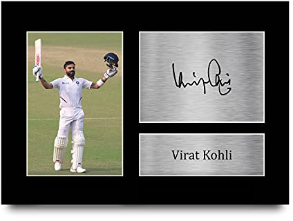 HWC Trading A4 Virat Kohli India Gifts gedrucktes signiertes Autogramm Bild für Cricket-Fans