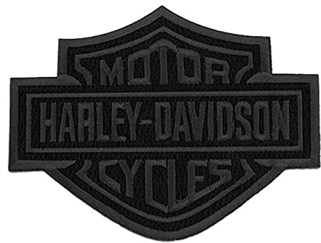 Harley-Davidson Écusson brodé noir avec barre et bouclier 10,2 cm