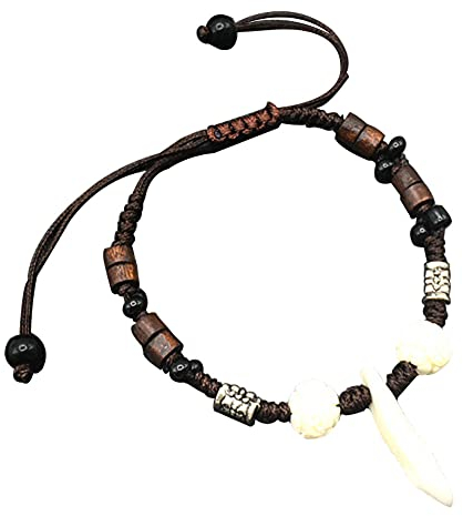 Wolfszahn-Armband für Damen und Herren, handgefertigt, geflochtenes Harz, Wolf, Hund, Tierzahn, Armbänder, Teenager, Mädchen, Jungen, Schmuck, Geschenk, verstellbar, Einheitsgröße, Harz, Strasssteine