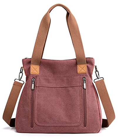 FANDARE Tela Borsa Tracolla Spalla Tote Borsa a Mano Donna Borse e Messenger per 12.9 Pollice Tablet Shopping Viaggio Partito Work Grande Pochette Crossbody Bag Rosa