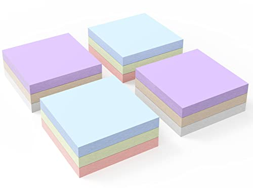 1200 Selbstklebende Notizzettel – Haftnotizen Klebezettel bunt zettel farbig für Büro, Arbeitszimmer, Heimgebrauch, Studenten (6 Morandi-Farben – 76 x 76 mm)