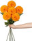 10cm groß Kunstblume Hortensie mit 63cm Langer Stiel, 6 PCS orange Künstliche Hortensie Blumen, Kunststoffblume Hortensie für Hochzeits Deco, Heimdeko, Büro, Garten Party Deco, Blumenarrangement