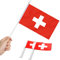 Anley Svizzera Mini Bandiera Confezione da 12 - Piccole Bandiere Svizzere in Miniatura Tenute in Mano su Bastone -5x8 Pollici con Asta Solida e Parte Superiore della Lancia