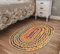 INDIAN ARTISTIC Jute-Baumwoll-Teppich, 61 x 91,4 cm, handgewebter Teppich und wendbarer Teppich, Baumwolle, 61 x 91,4 cm, handgefertigter, mehrfarbiger, wendbarer geflochtener Flicken, Läufer (oval)