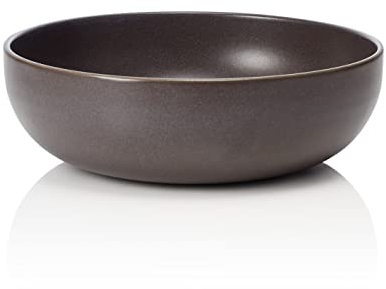 ROCKZZERO Salatschüssel - Steingut, spülmaschinenfest und temperaturbeständig - Bowl aus umweltfreundlichen Rohstoffen - Dunkelgrau - 26 cm Durchmesser - 8,5 cm Höhe - 2000 ml