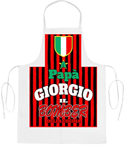 Mr. Gadgets Personalisierbare Kochschürze mit Namen - Fußball Liebhaber -, rot/schwarz, One size