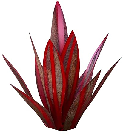 Rustikale Tequila-Skulptur Gartenfiguren Für Außen, Agaven Deko Gartendeko Dunkelrot Eisen Art Agave Tequila