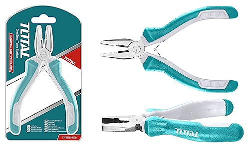 Total Tools - Mini pinces universelles | 115 mm | Idéal pour l'électronique et la mécanique délicate | Compact et polyvalent | Précision maximale | Fabriqué en chrome vanadium | Manche bi-matière
