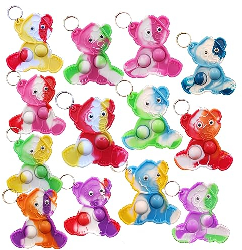 Lot de 30 mini porte-clés pop en vrac (cadeaux scolaires et favoris de fête) - Pour les élèves, les anniversaires, les fêtes